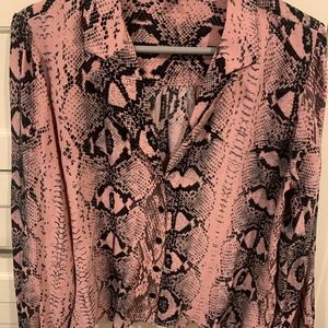 Pink python print blouse
